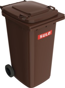 Duży pojemnik na śmieci 240 l HDPE brązowy mobilny, wg EN 840 SULO