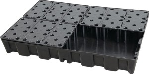 Wanna ociekowa 120 l dł. 1200 x szer. 800 x wys. 180 mm polietylen z rusztem PE