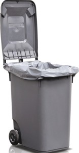 Worek z tworzywa sztucznego 240 l LD-PE szary 100 µm szer. 650/550 x dł. 1350 mm