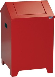 Skrzynia na czyściwo wys. 680 x szer. 400 x gł. 400 mm korpus ognista czerwień R