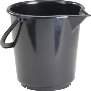 Wiadro 10,5 l polietylen HD czarny ucho z tworzywa sztucznego śred. 286 mm wysok