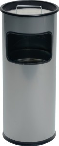 Popielniczka wielofunkcyjna śred.260 x wys. 620 mm srebrny blacha stalowa DURABL