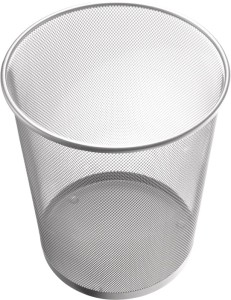 Kosz na papiery 15 l wys. 280 x śred. 267 mm z dek.perf. stal srebrny HELIT