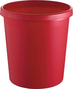 Kosz na papiery 18 l wys.331xśred.315 mm z uchwytem tworzywo sztuczne czerwony H