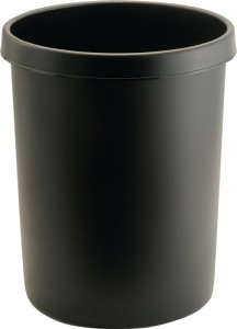 Kosz na papiery 45 l wys. 480 x śred. 390 mm z kr. chw. tworzywo sztuczne czarny