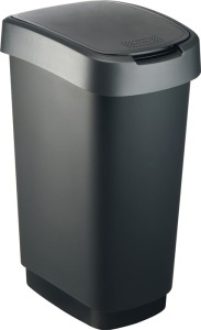 Pojemnik na surowce wtórne TWIST 50 l wys.602 x szer. 298 x gł. 401 mm czarny kr