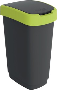 Pojemnik na surowce wtórne TWIST 50 l wys.602 x szer. 298 x gł. 401 mm czarny kr