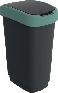 Pojemnik na surowce wtórne TWIST 50 l wys.602 x szer. 298 x gł. 401 mm czarny kr