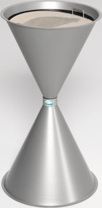 Popielniczka stojąca średnica 400 x wysokość 730 mm srebrny blacha stalowa VAR
