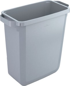 Pojemnik na surowce wtórne 60 l wys. 600 x szer. 280 x gł. 590 mm szary bez pokr