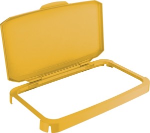 Pokrywa składana PP żółty szer. 510 x gł. 285 mm pasuje do pojemnika na odpady 6