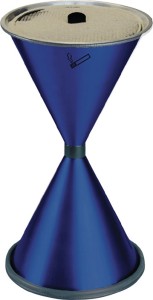 Popielniczka stojąca średnica 405 x wysokość 770 mm niebieski blacha stalowa TKG