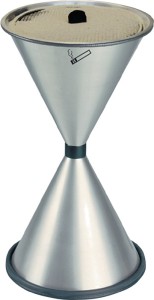 Popielniczka stojąca średnica 405 x wysokość 770 mm n. srebro blacha stalowa TKG
