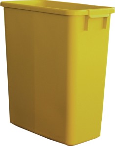 Pojemnik do zbierania odpadów 60 l wys. 590 x szer. 285 x gł. 555 mm PE żółty GR