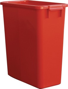 Pojemnik do zbierania odpadów 60 l wys. 590 x szer. 285 x gł. 555 mm PE czerwony