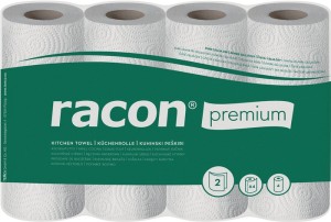 Rolka kuchenna racon® premium K-2 szer. 220 x dł. 250 ok. mm biały 2-warstw., pe