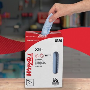 Czyściwo WYPALL X 60 8380 dł. ok. 420 mm x szer. ok. 245 mm niebieski 1-warstwow