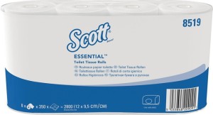Papier toaletowy SCOTT® ESSENTIAL 8519 2-warstwowy, małe rolki 64 r. po 350 list
