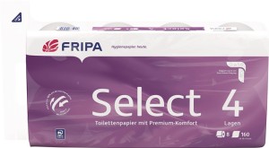 Papier toaletowy Fripa Select 4-warstwowy celuloza o wysokiej bieli 6x8, 48 role