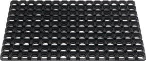 Wycieraczka otwarte pierścienie czarna guma dł. 800 x szer. 1200 x gr. 22 mm