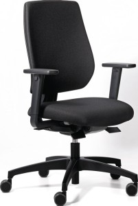 Krzesło biurowe obrotowe z technologią synchroniczną czarny/czarny 390-510 mm z