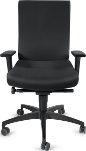 Krzesło biurowe obrotowe z technologią synchroniczną czarny 400–520 mm z podłoki