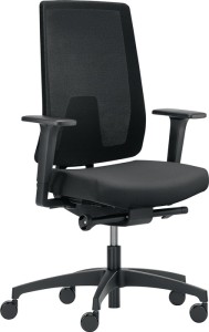 Krzesło biurowe obrotowe z technologią synchroniczną czarny 400–520 mm z podłoki