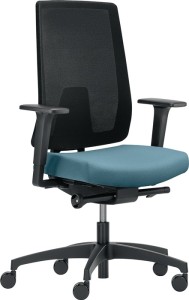Krzesło biurowe obrotowe z technologią synchroniczną niebieski wodny 400–520 mm