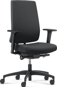 Krzesło biurowe obrotowe z technologią synchroniczną czarny 400–520 mm z podłoki
