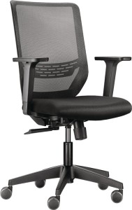 Krzesło biurowe obrotowe z technologią synchroniczną czarny 410–520 mm z podłoki