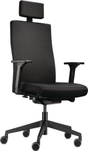 Krzesło biurowe obrotowe z technologią synchroniczną czarny 410–520 mm z podłoki