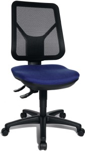 Krzesło biurowe obrotowe z podparciem odcinka lędźwiowego niebieskie 430–510 mm