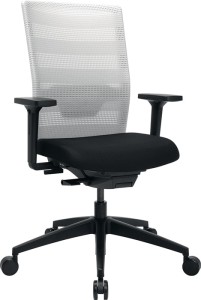 Krzesło biurowe obrotowe z technologią synchroniczną czarny/biały 420-540 mm z p