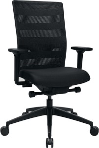 Krzesło biurowe obrotowe z technologią synchroniczną czarny 450-570 mm z podłoki