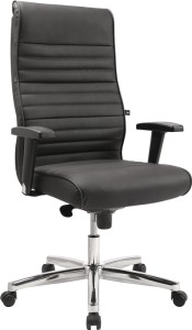 Fotel menadżerski skóra czarna czarna z podłokietnikiem 440–550 mm TOPSTAR