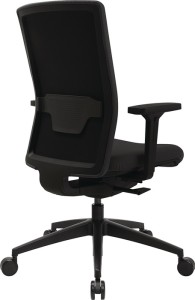 Krzesło biurowe obrotowe z mechaniką synchroniczną czarny 450–570 mm z podłokiet