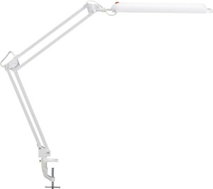 Lampa biurkowa metal/tworzywo sztuczne biały w. maks. 380 mm z zaciskiem stołowy
