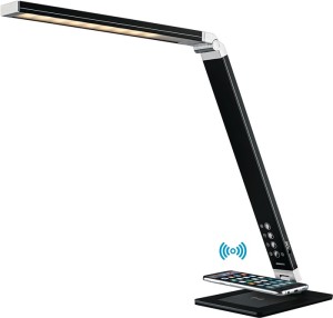 Lampa biurkowa aluminium czarne wysokość maks. 420 mm noga z LED