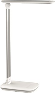 Lampa biurkowa aluminium / tworzywo sztuczne biała wysokość 425 mm z nogą LED MA