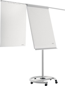 Flipchart pow. zapisu szer. 680 x wys. 970 mm biały/szary mobilny MAGNETOPLAN