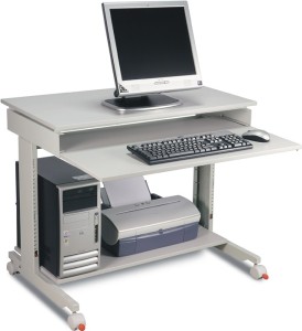 Biurko do komputera wys. 720–1100 x szer. 900 x gł. 500 mm jasnoszary, RAL 7035