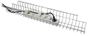 Kosz kablowy szer.790 x gł.100 x wys.80–85 mm srebrny pasuje do biurka