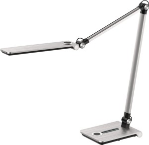 Lampa biurkowa Wave srebrna wysokość maks. 760 mm noga z LED HANSA