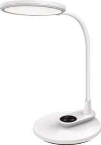 Lampa biurkowa Horizon ABS, silikon biała wysokość 390 mm podstawa + montaż na ś