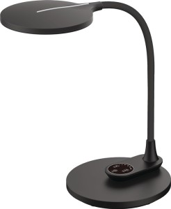 Lampa biurkowa Horizon ABS, silikon czarny wysokość 390 mm podstawa + montaż na