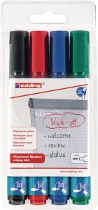 Marker do flipchartów 383 czarny/czerwony/niebieski/zielony szer. kreski 1‒5 mm