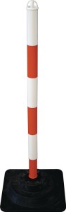 Słupek ograniczający PE/PVC czerwony/biały śred. 40 mm do ustawiania głowica słu