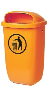 Pojemnik na odpady wys. 650 x szer. 395 x gł. 250 mm 50 l pomarańczowy SULO