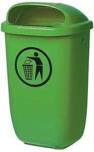 Pojemnik na odpady wys. 650 x szer. 395 x gł. 250 mm 50 l zielony SULO