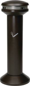 Popielniczka stojąca średnica 394 x wys. 1054 mm czarny blacha stalowa RUBBERMAI